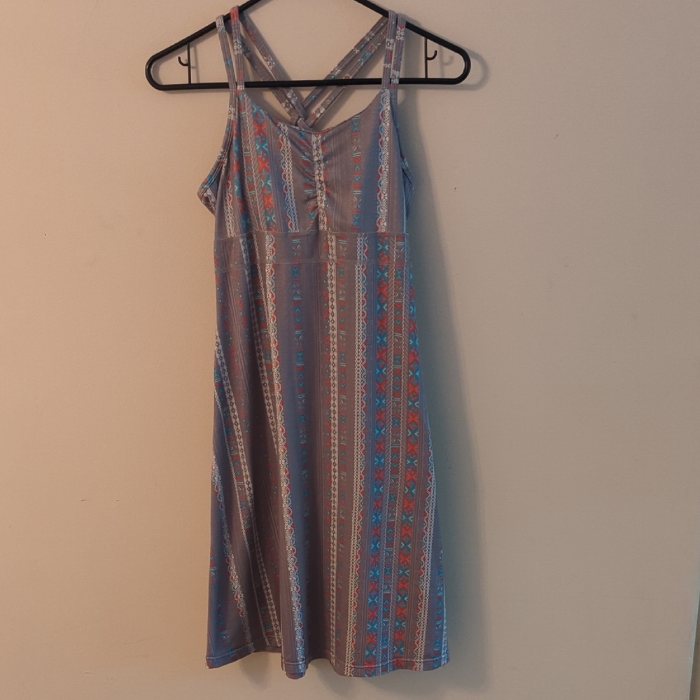 Marmot Blue and Red Strappy Midi Dress
